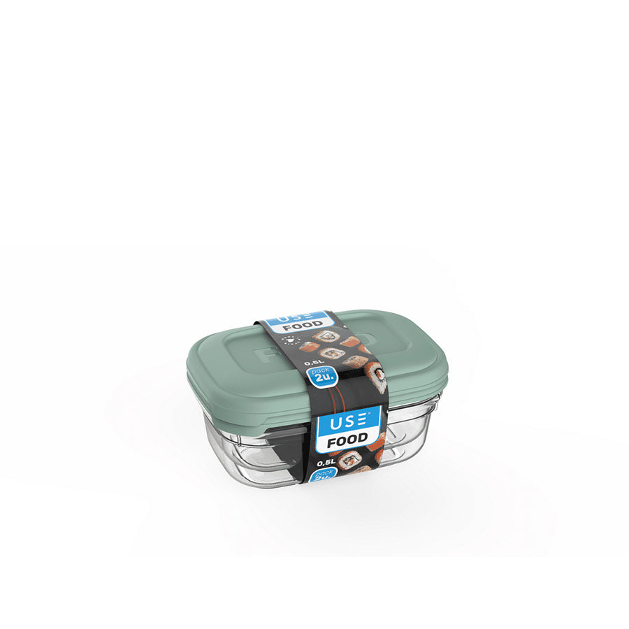 Pack 2 Caixas Retangulares Herméticas  500 ml