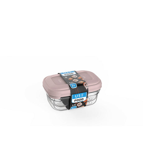 Pack 2 Caixas Retangulares Herméticas  500 ml