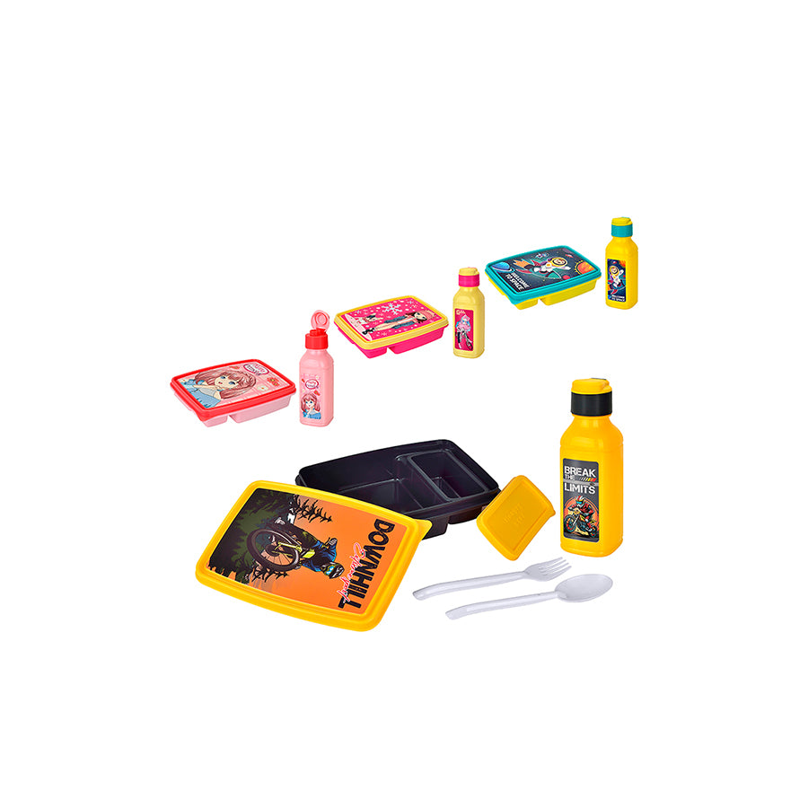 Rena Conjunto de Lancheira Retangular com Garrafa FunTime 300 ml
