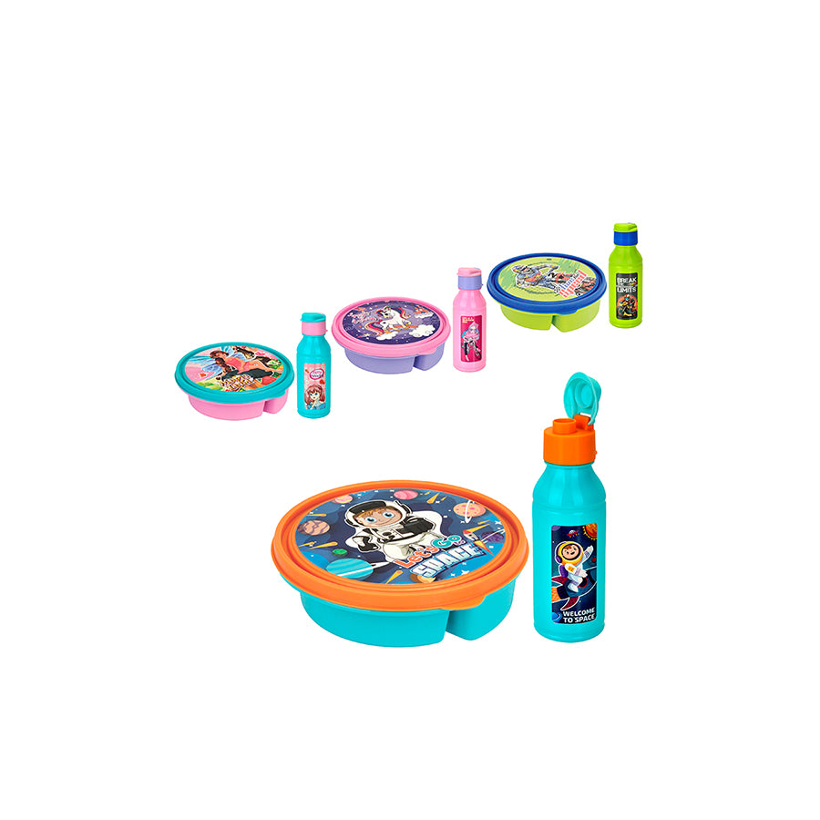 Rena Conjunto Lancheira Redonda com Garrafa FunTime 300 ml