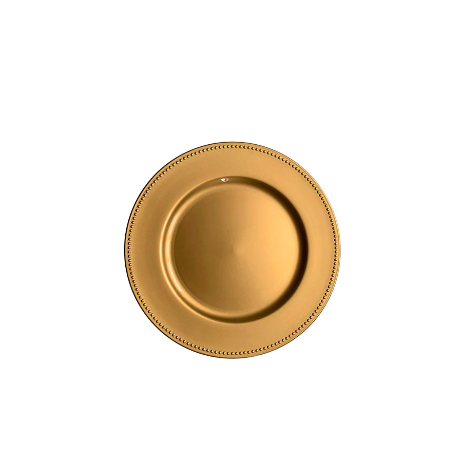 Prato Marcador Pontilhado Dourado 33 cm