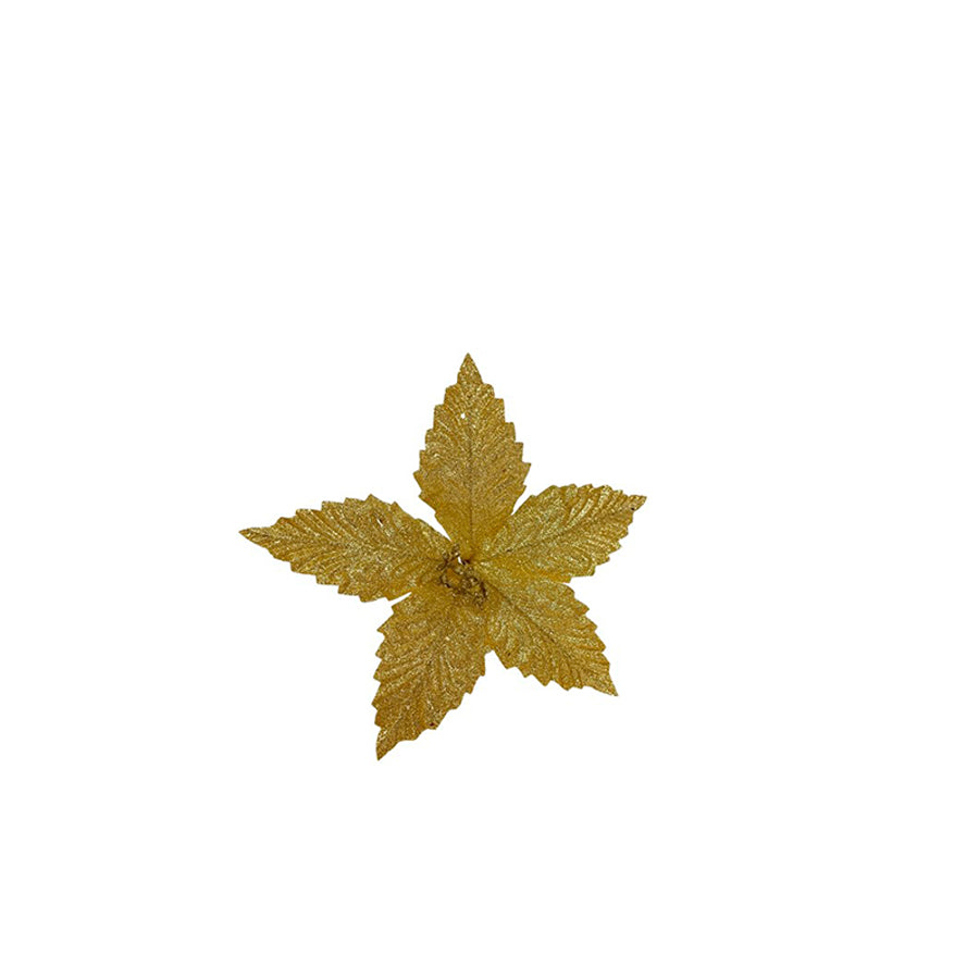 Flor de Natal Dourada 25 cm