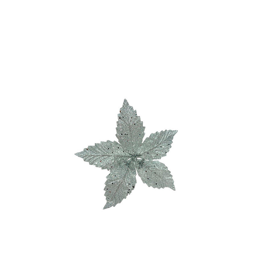 Flor de Natal Prateado 40 cm
