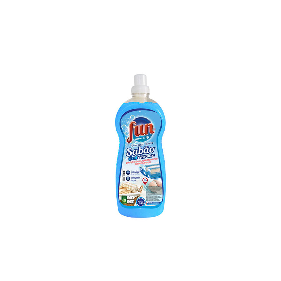 Fun Detergente Roupa Sabão Azul e Branco 1,5 L