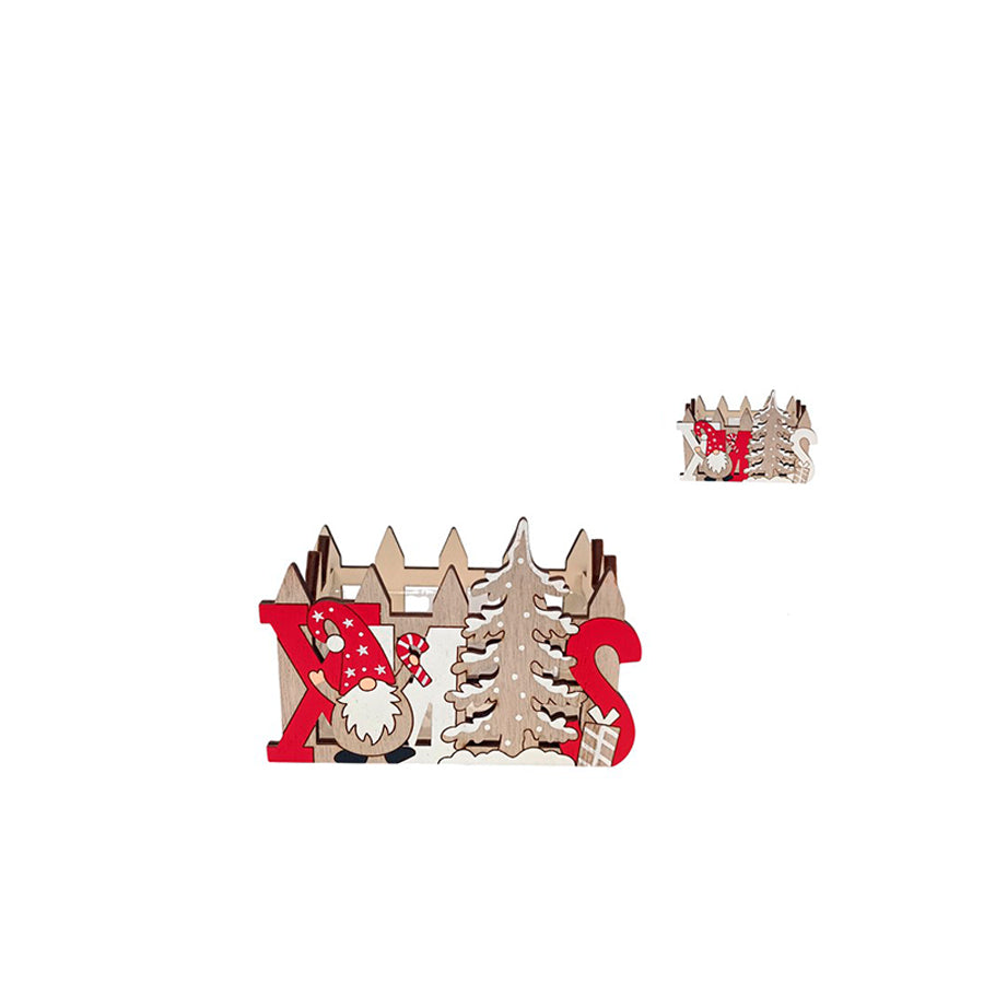 Cesto de Madeira Natalício 9 x 13 cm