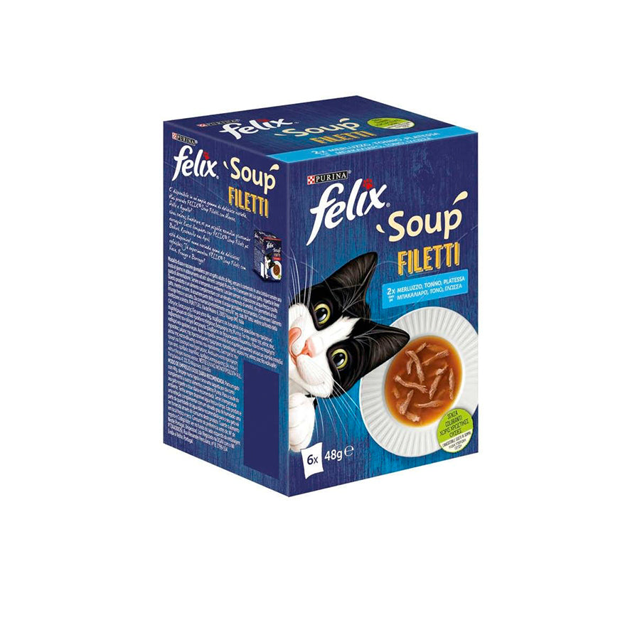 Purina Felix Soup Filetti Peixe Comida Húmida para Gato 6 x 48 gr