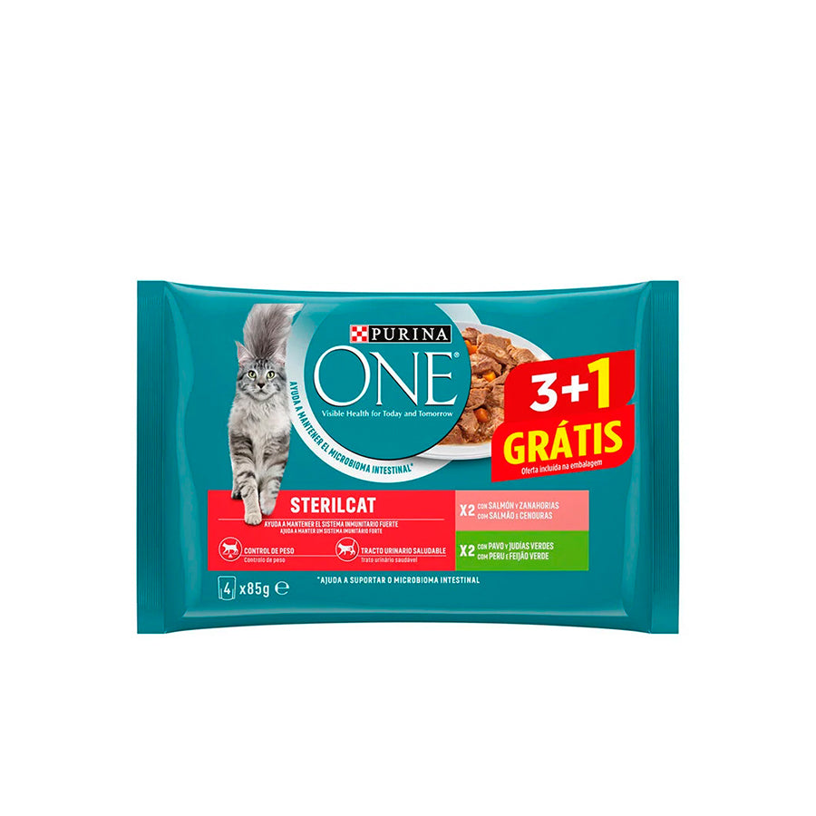 Purina One Sterilcat Comida Húmida para Gato 4 x 85 gr