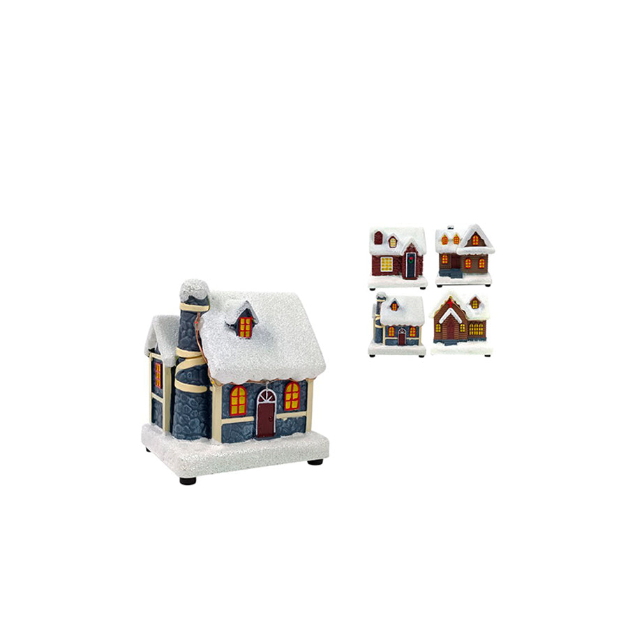 Casinha de Natal com Luz 8 x 8 cm