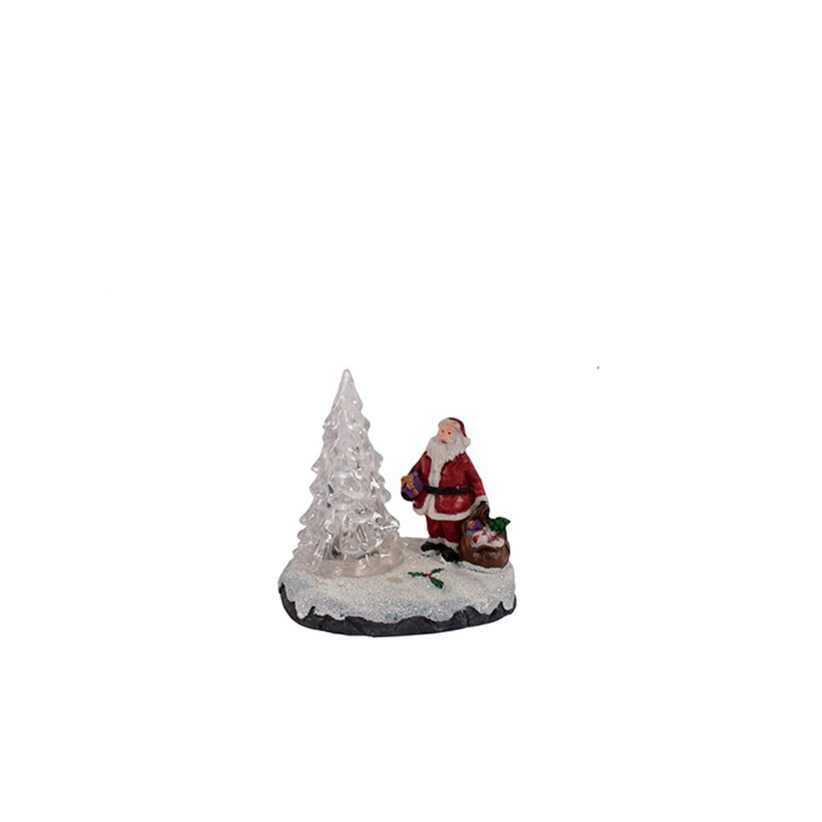 Árvore e Pai Natal com Luzes 9 x 9 cm