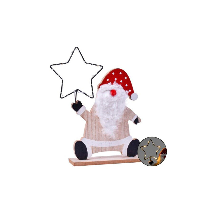 Decoração Pai Natal com Luz 20 x 25 cm