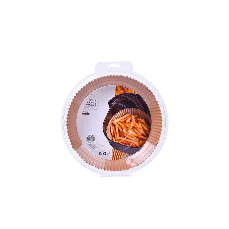 Pack 25 Moldes Airfryer Redondos 16 x 4 cm
