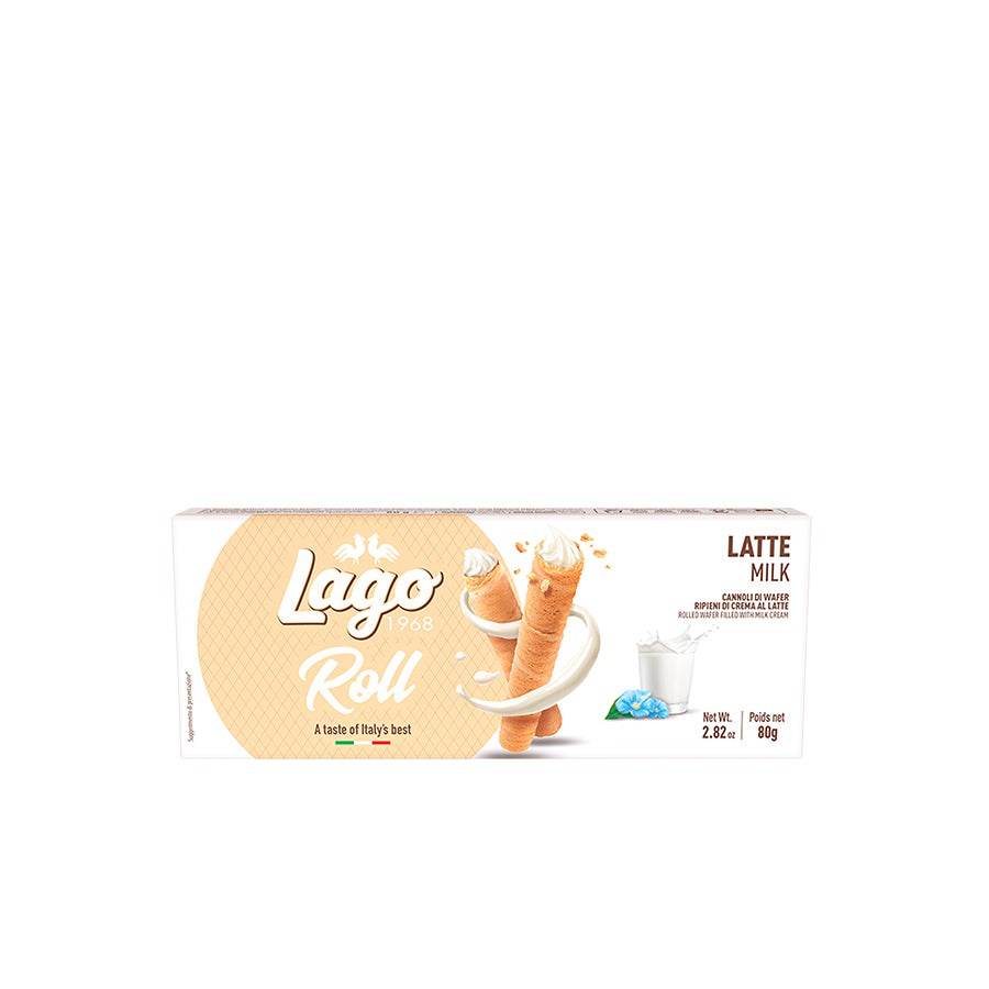 Lago Roll Bolacha Wafer Creme de Leite 80 gr