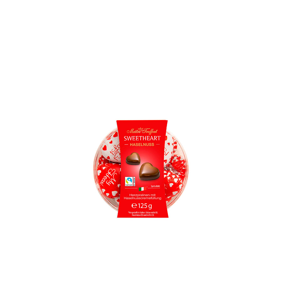 Maitre Truffout Bombons Coração com Recheio de Creme de Avelã 125 gr