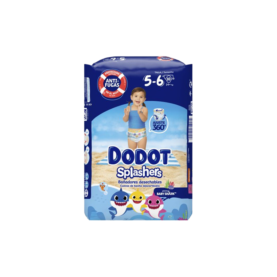 Fraldas De Banho Splashers Dodot T5-6 +14kg 10 U