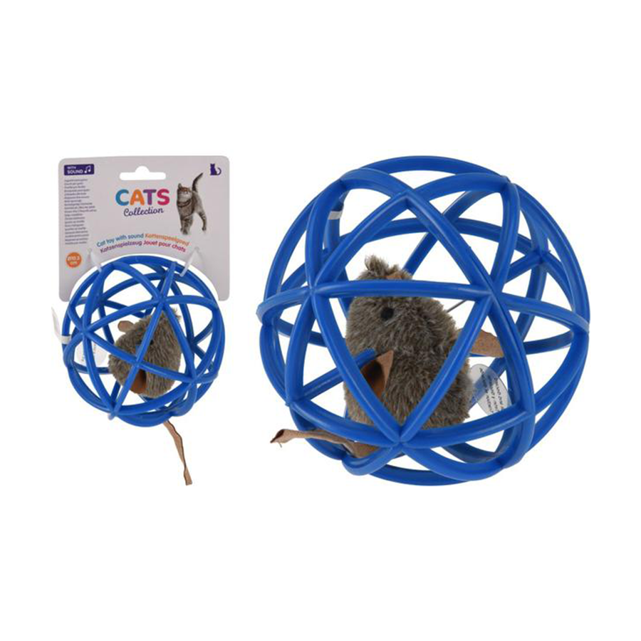 Brinquedo para Gato Bola com Rato Interativo 10,5 cm