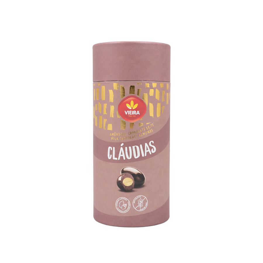 Amêndoas Cláudias Chocolate de Leite Vieira 180 g