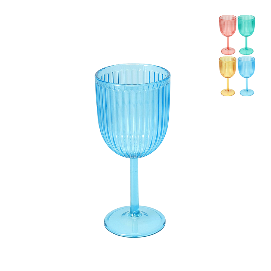 Copo de Vinho Colorido em Melamina 250 ml