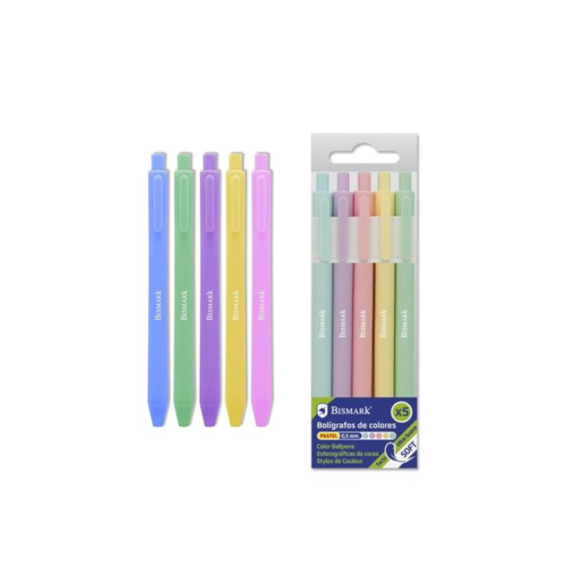 Conjunto 5 Marcadores Soft Pastel