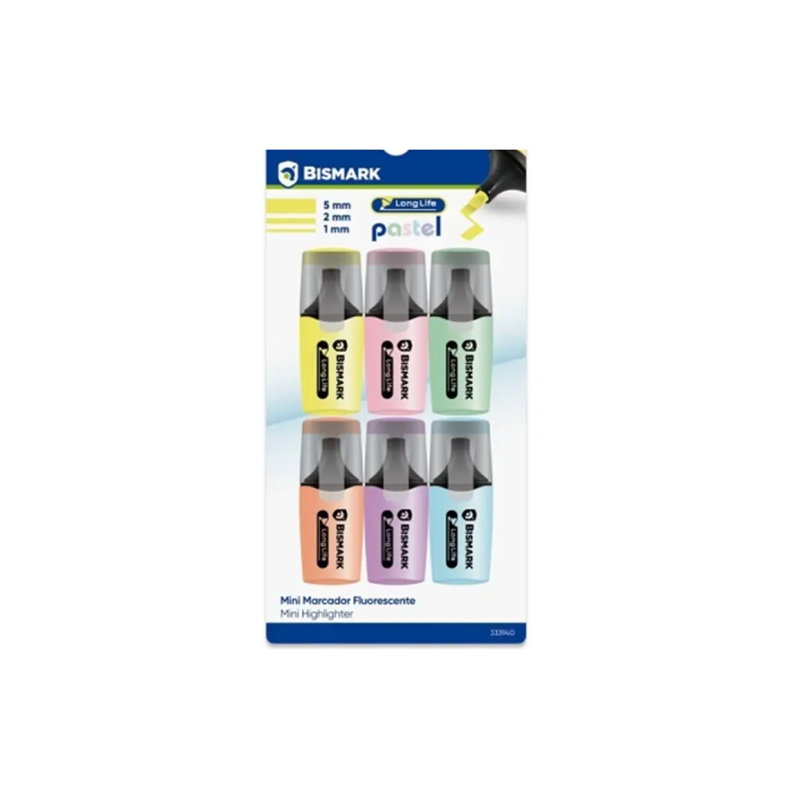 Conjunto 6 Mini Sublinhadores Fluorescentes Long Life Pastel