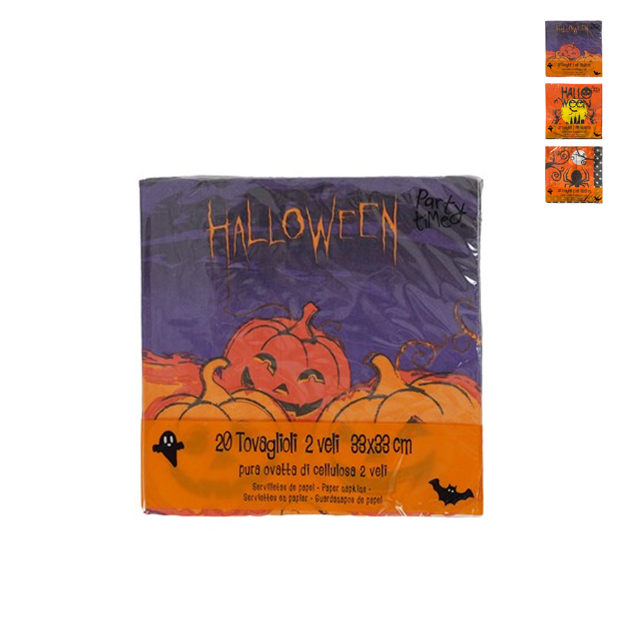 Conjunto de 20 Guardanapos Halloween 2 Folhas 33 x 33 cm