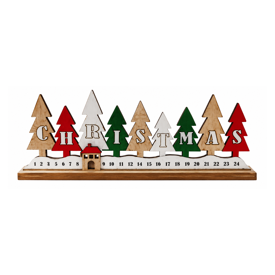 Calendário do Advento Árvore de Natal em Madeira