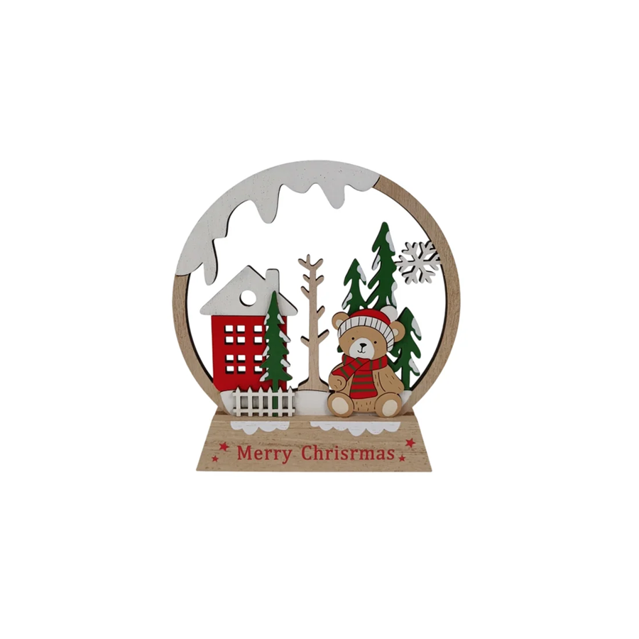 Decoração com Cenário Natalício em Madeira