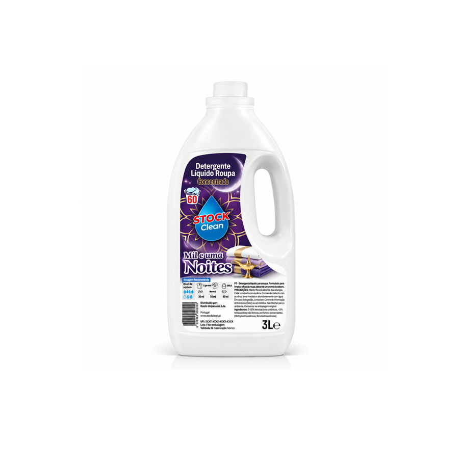 Stock Clean Detergente Máquina Roupa Líquido Mil e Uma Noites 60 Doses