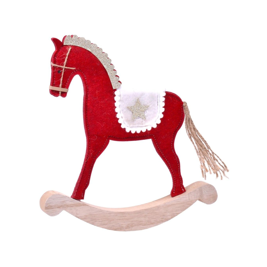 Cavalo em Feltro e MDF 28 x 30 cm