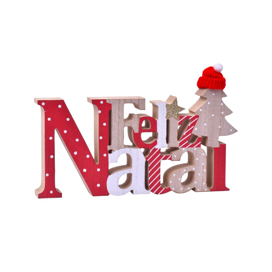 Decoração de Natal em MDF 24 x 16 cm