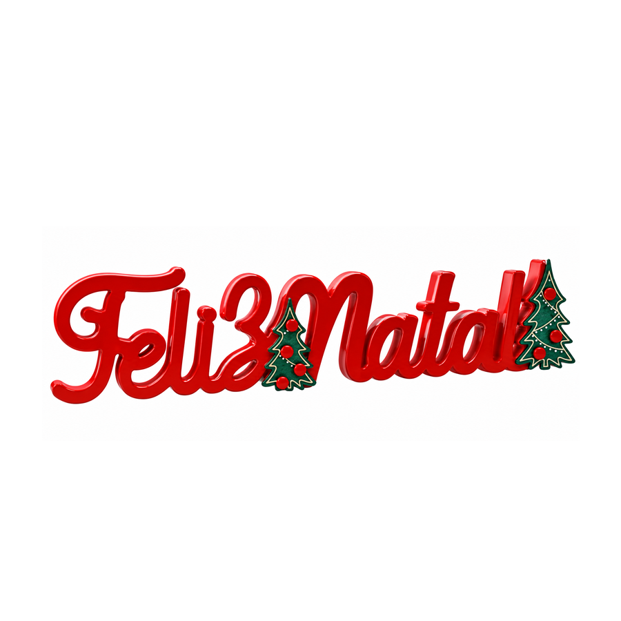 Decoração de Natal  - Feliz Natal 39 x 9 cm