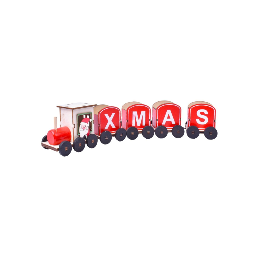 Comboio de Natal em MDF 32  x 6,5 cm