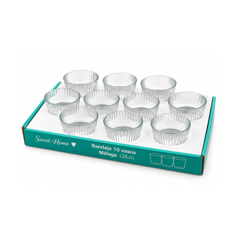 Conjunto de 10 Copos de Vidro 25 cl