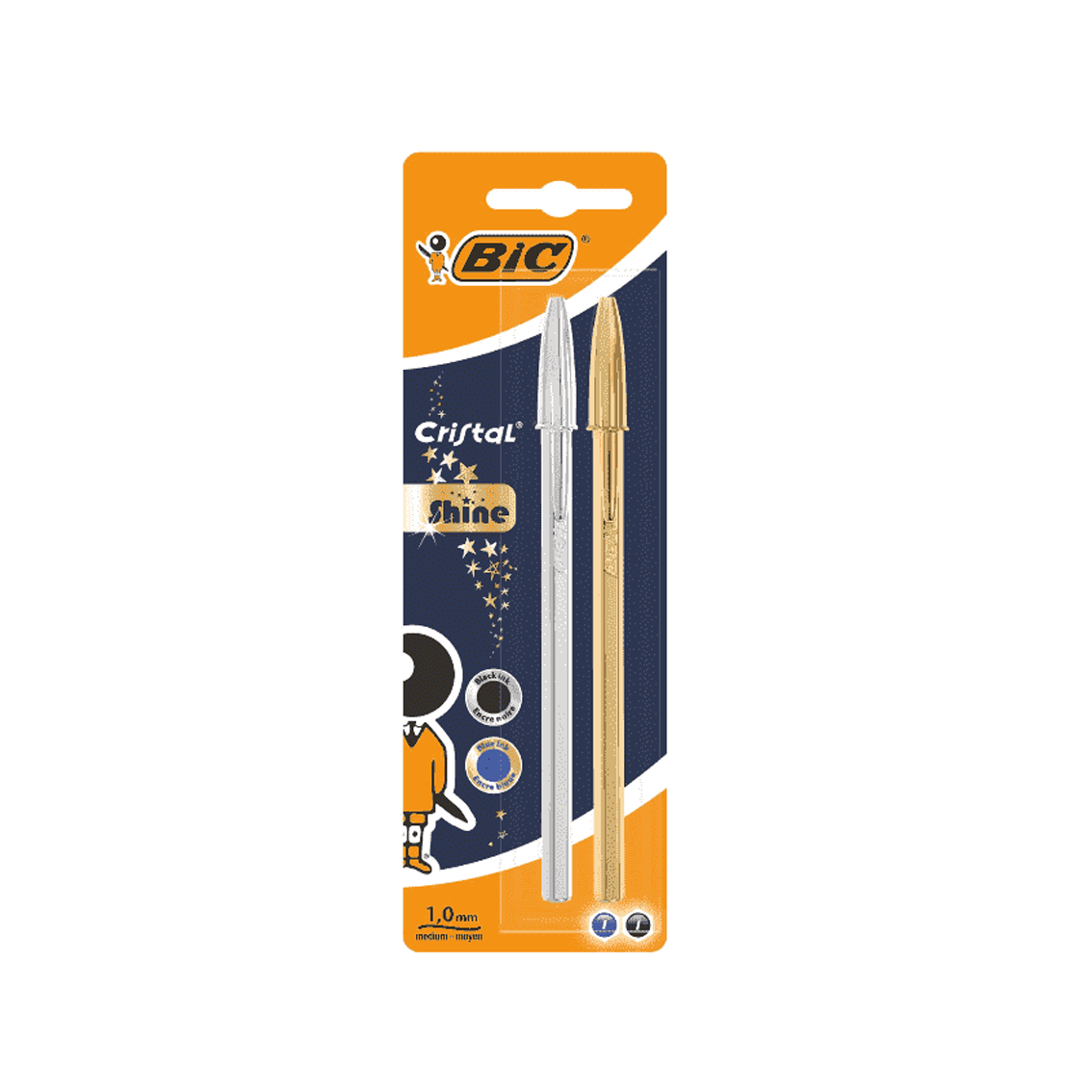 Canetas Bic Cristal Shine 2 unidades