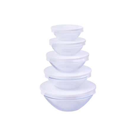 Conjunto de 5 Taças de Vidro com Tampa